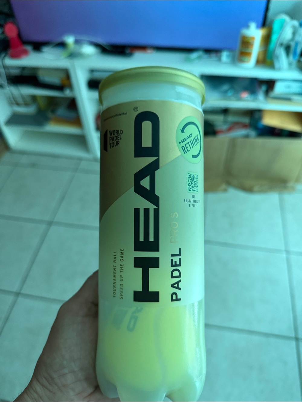 HEAD Padel Ball Can in Beige and Yellow